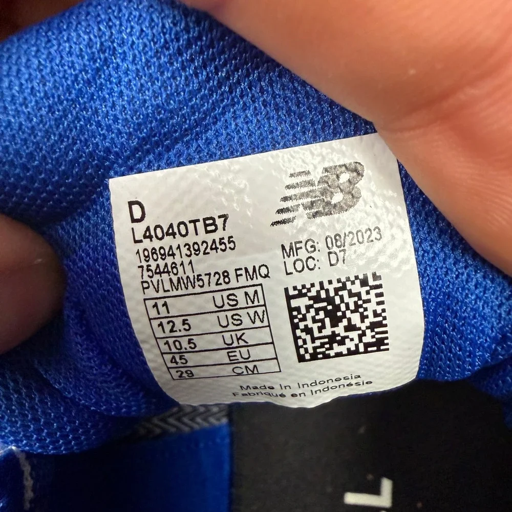 New Balance FuelCell 4040v7 Metal Baseball Cleats Blue White L4040TB7 Mens 11